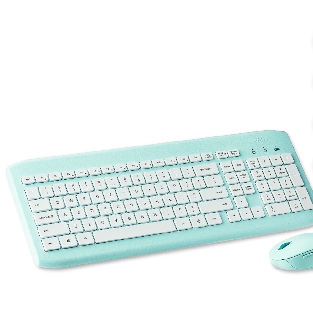 Brand New Onn Light Blue Wireless Keyboard and Mouse Set